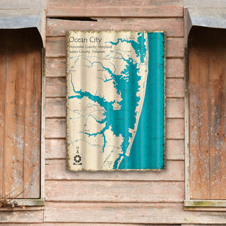 Ocean City, Maryland/Delaware - Corrugated Metal Wall Art Corrugated Metal Lake Art