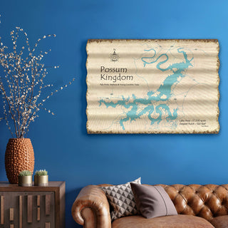 Possum Kingdom Lake, Texas - Corrugated Metal Wall Art Corrugated Metal Lake Art