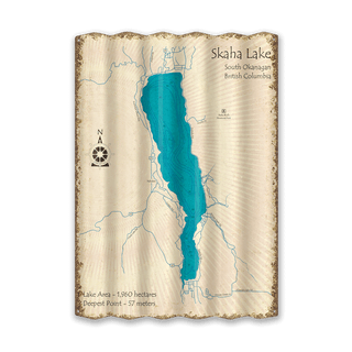 Skaha Lake, British Columbia - Corrugated Metal Wall Art Corrugated Metal Lake Art