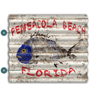 Pensacola Porgy - Corrugated Metal Wall Art Corrugated Metal FishAye Trading Company