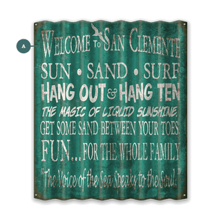 Welcome to the Beach - Corrugated Metal Wall Art Corrugated Metal Old Wood Signs