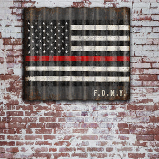 Thin Red Line - Corrugated Metal Wall Art Corrugated Metal Meissenburg Designs