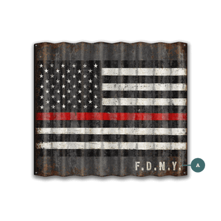 Thin Red Line - Corrugated Metal Wall Art Corrugated Metal Meissenburg Designs