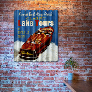 Classic Lake Tours - Corrugated Metal Wall Art Corrugated Metal Old Wood Signs