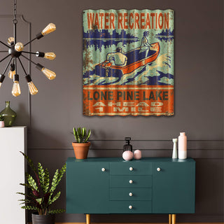 Water Recreation - Corrugated Metal Wall Art Corrugated Metal Old Wood Signs