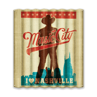 Music City Cowboy - Corrugated Metal Wall Art Corrugated Metal Anderson Design Group
