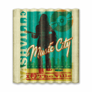 Music City Cowgirl - Corrugated Metal Wall Art Corrugated Metal Anderson Design Group
