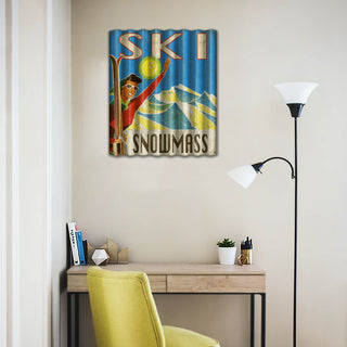 Waving Skier - Corrugated Metal Wall Art Corrugated Wall Art Meissenburg Designs