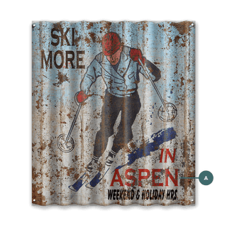 Ski More, Worry Less - Corrugated Metal Wall Art Corrugated Metal Marty Mummert Studio