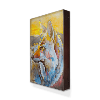 Wild and Free - Coyote in Profile: Metal Box Art Metal Box Art Ed Anderson