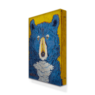 Curly Blue Bear - Metal Box Art Metal Box Wall Art Shelle Lindholm