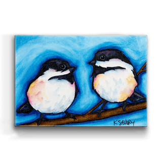 Chickadee Charm - Metal Box Art Metal Box Wall Art Karen Savory