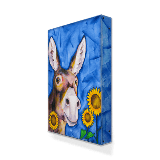 Mule Among Sunflowers - Metal Box Art Metal Box Art Karen Savory