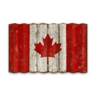 Canadian Flag - Corrugated Metal Wall Art Corrugated Metal Old Wood Signs