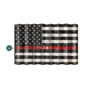 Thin Red Line Flag - Corrugated Metal Wall Art Corrugated Metal Meissenburg Designs