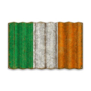 Irish Flag - Corrugated Metal Wall Art Corrugated Metal Old Wood Signs