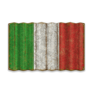 Italian Flag - Corrugated Metal Wall Art Corrugated Metal Old Wood Signs