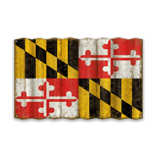 Maryland State Flag - Corrugated Metal Wall Art Corrugated Metal Old Wood Signs