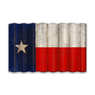 Texas State Flag - Corrugated Metal Wall Art Corrugated Metal Old Wood Signs