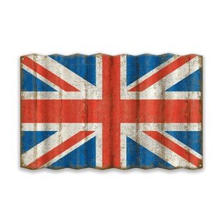 Union Jack Flag - Corrugated Metal Wall Art Corrugated Metal Old Wood Signs