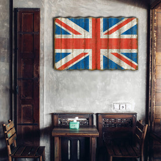 Union Jack Flag - Corrugated Metal Wall Art Corrugated Metal Old Wood Signs