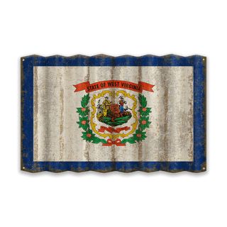 West Virginia State Flag - Corrugated Metal Wall Art Corrugated Metal Meissenburg Designs