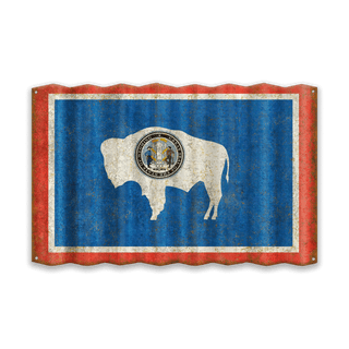 Wyoming State Flag - Corrugated Metal Wall Art Corrugated Metal Meissenburg Designs