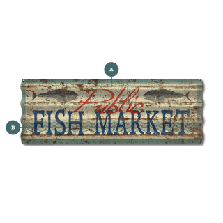 Public Fish Market - Corrugated Metal Wall Art Corrugated Metal FishAye Trading Company