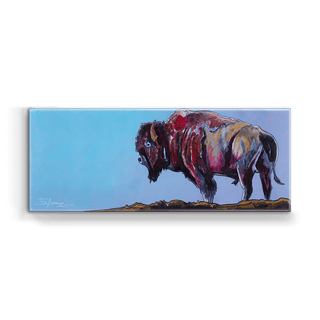 Bison on the Edge: Metal Box Art Metal Box Wall Art Ed Anderson