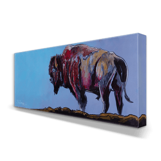 Bison on the Edge: Metal Box Art Metal Box Wall Art Ed Anderson