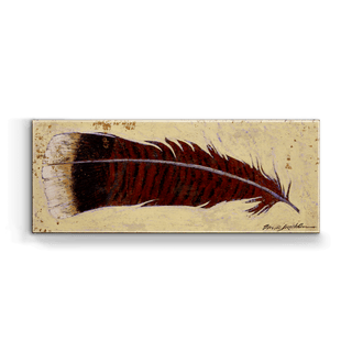 Rustic Turkey Feathers (Left) - Metal Box Art Metal Box Art Shelle Lindholm