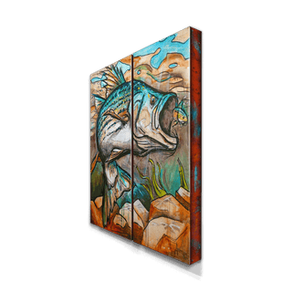 Cross Striped Bass: 2-Piece Metal Box Art Metal Box Art Ed Anderson