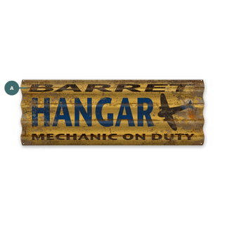 Barrel Hangar: Mechanic on Duty - Corrugated Metal Wall Art Corrugated Metal Old Wood Signs