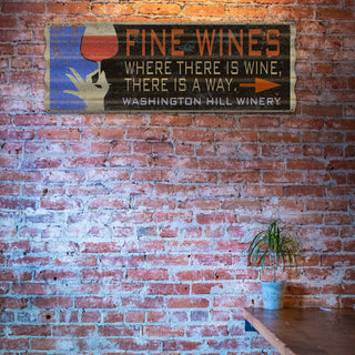 Fine Wines - Corrugated Metal Wall Art Corrugated Metal Old Wood Signs