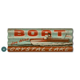 Boat for Hire - Corrugated Metal Wall Art Corrugated Metal Old Wood Signs