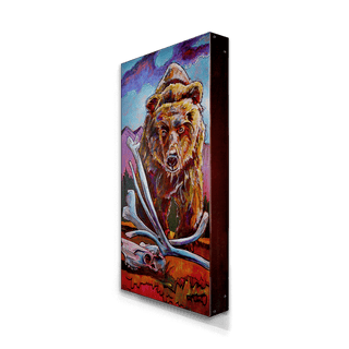 Grizzly with Caribou Skull: Metal Box Art Metal Box Art Ed Anderson