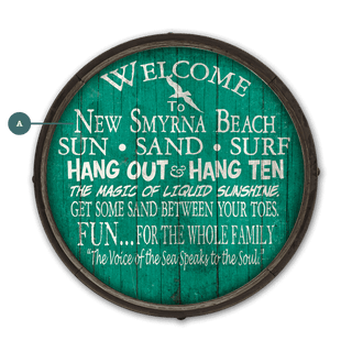 Welcome to the Beach - Barrel End Wall Art Barrel Ends Old Wood Signs