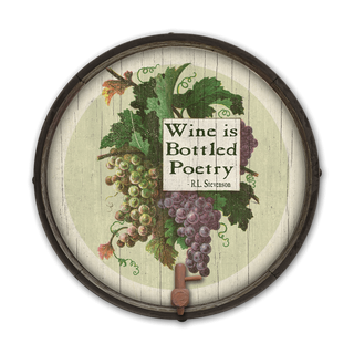 Wine is Bottled Poetry: Generic - Barrel End Wall Art Barrel Ends Old Wood Signs