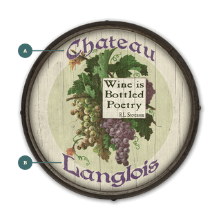 Wine is Bottled Poetry: Personalized - Barrel End Wall Art Barrel Ends Old Wood Signs