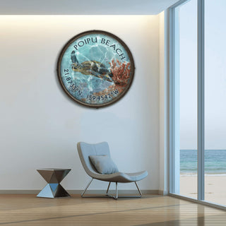 A Sea Turtle's Adventure - Barrel End Wall Art Barrel Ends Meissenburg Designs