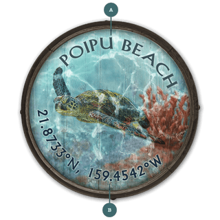 A Sea Turtle's Adventure - Barrel End Wall Art Barrel Ends Meissenburg Designs