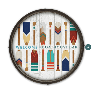 Oar Pattern Welcome Sign - Barrel End Wall Art Barrel End Wall Art Meissenburg Designs