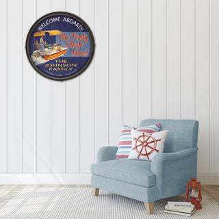 Welcome Aboard: Personalized - Barrel End Wall Art Barrel Ends Old Wood Signs