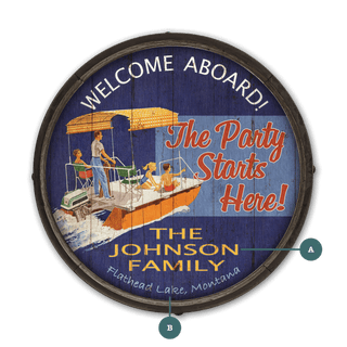 Welcome Aboard: Personalized - Barrel End Wall Art Barrel Ends Old Wood Signs