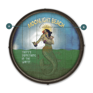 Mermaid Mystique at Moonlight (G) - Barrel End Wall Art Barrel Ends Meissenburg Designs