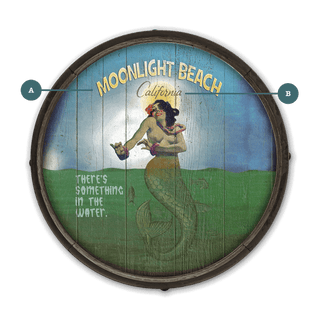 Mermaid Mystique at Moonlight (PG) - Barrel End Wall Art Barrel Ends Meissenburg Designs