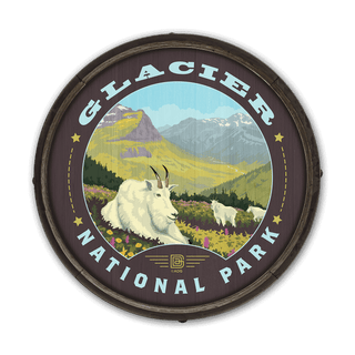 Glacier National Park - Barrel End Wall Art Barrel Ends Anderson Design Group