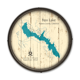 Bass Lake, California on a Barrel End Barrel Ends Lake Art