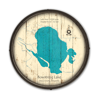 Bowstring Lake, Minnesota on a Barrel End Barrel Ends Lake Art