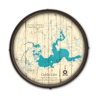 Caddo Lake, Louisiana & Texas on a Barrel End Barrel Ends Lake Art